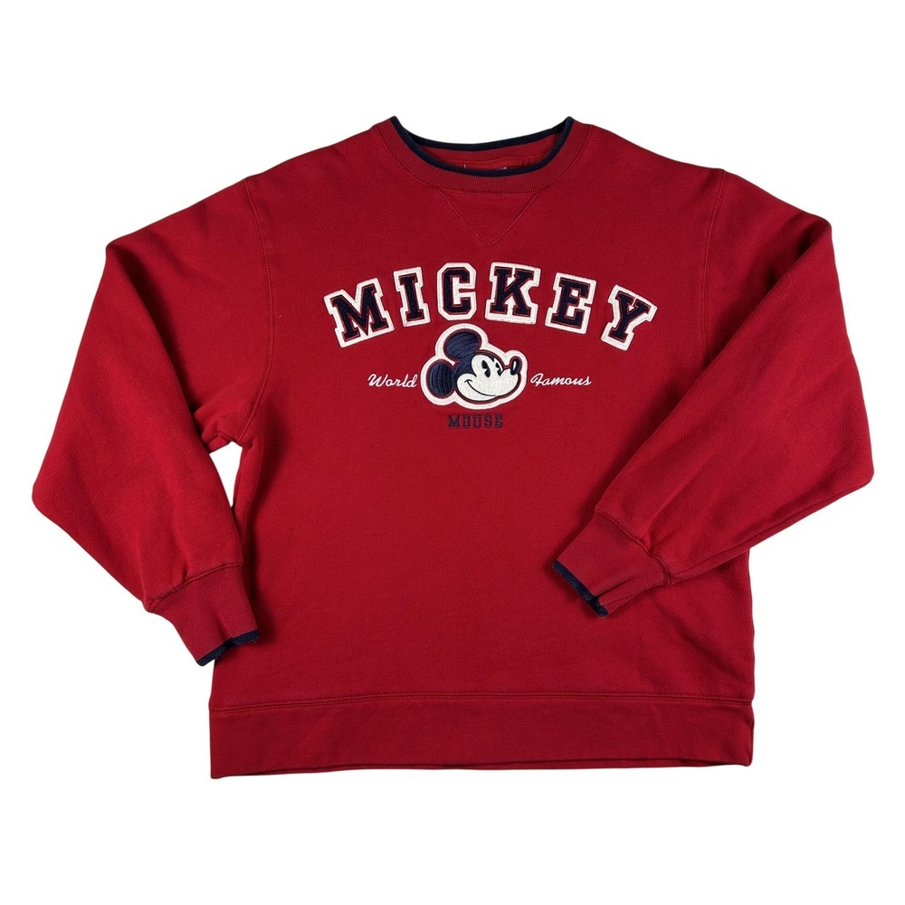 Vtg Disneyland Resort Sweatshirt Womens Small Mickey Mouse Crewneck Embroidered
